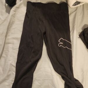 Puma Kids Black Leggings with Logo